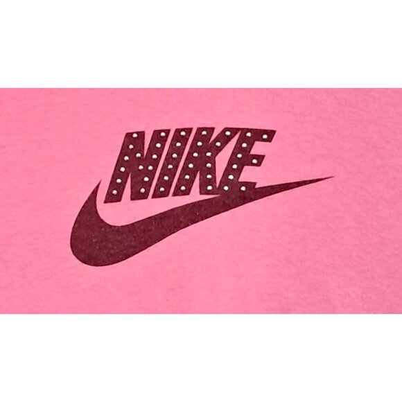 Vintage Y2K Nike Rhinestone Baby Tee Pink V-Neck Size M - Picture 2 of 9